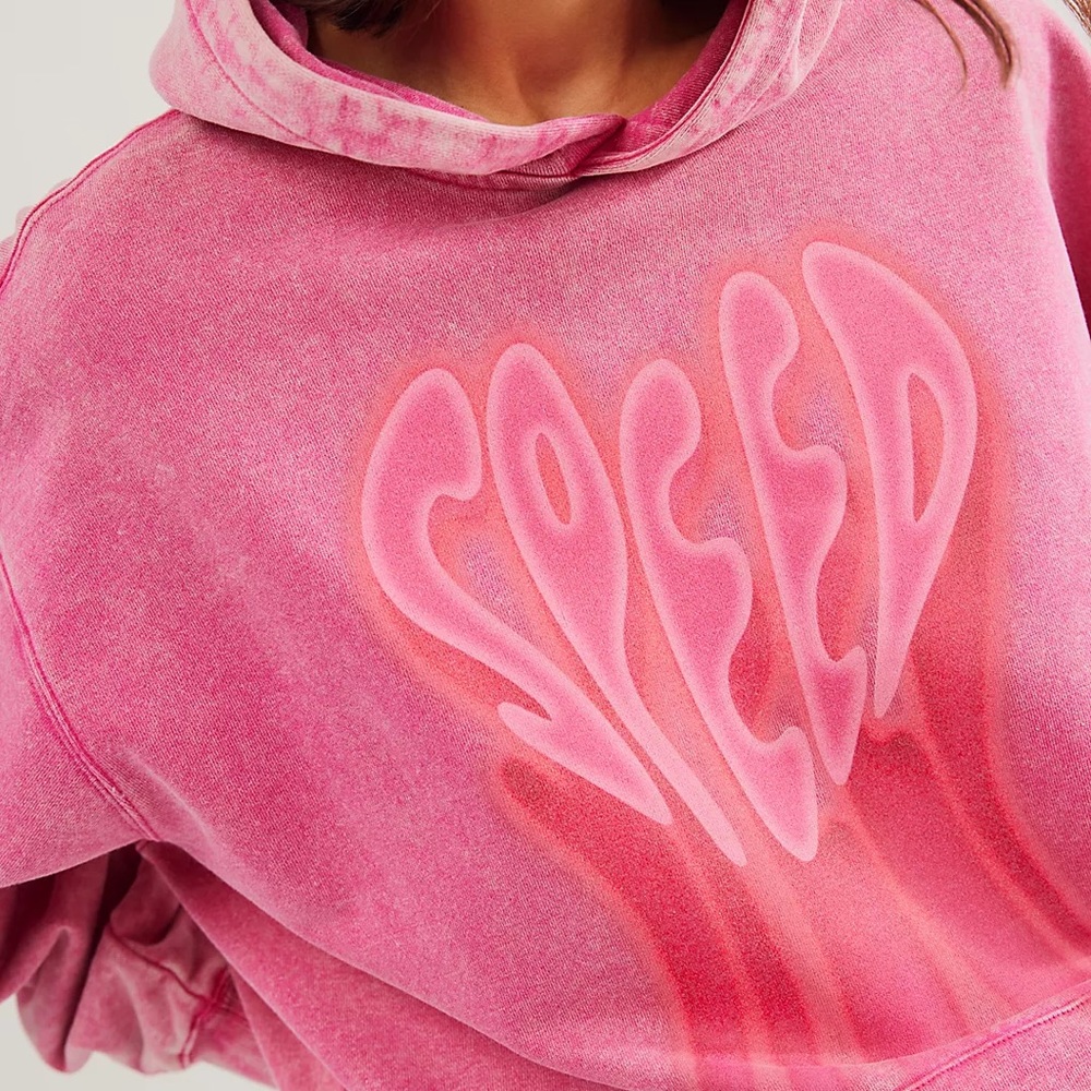 Rare Free People x One Teaspoon Pink Acid Speed Hoodie - Picture 2 of 8